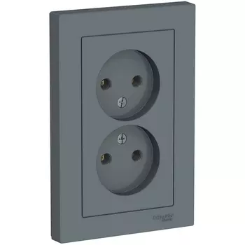 Розетка двойная без заземления (грифель) Systeme Electric AtlasDesign ATN000720