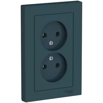 Розетка двойная без заземления (изумрудный) Systeme Electric AtlasDesign ATN000820