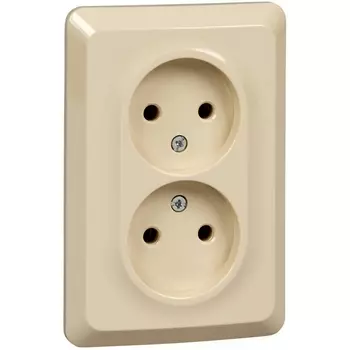 Розетка двойная без заземления (кремовый) Systeme Electric Etude PC16-105K