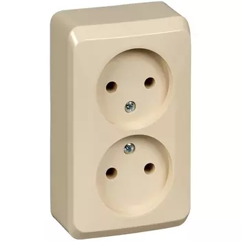 Розетка двойная без заземления (кремовый) Systeme Electric Этюд PA16-005K
