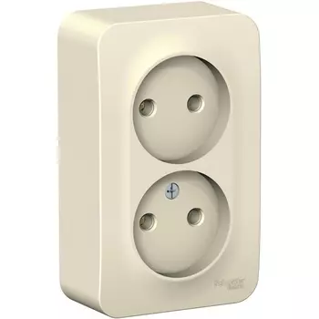 Розетка двойная без заземления (молочный) Systeme Electric Blanca BLNRA000202