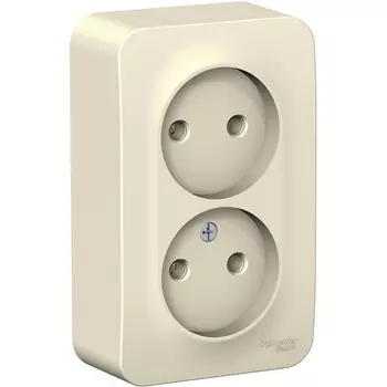 Розетка двойная без заземления (молочный) Systeme Electric Blanca BLNRA000212