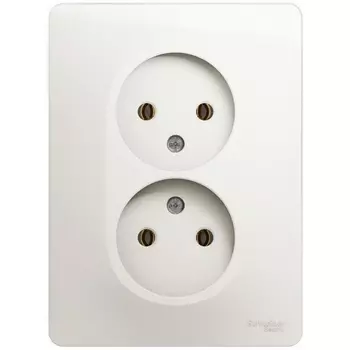 Розетка двойная без заземления (перламутровый) Systeme Electric Glossa GSL000620