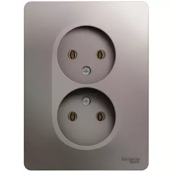 Розетка двойная без заземления (платина) Systeme Electric Glossa GSL001220