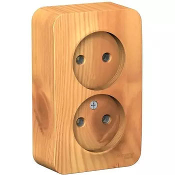 Розетка двойная без заземления (ясень) Systeme Electric Blanca BLNRA000215