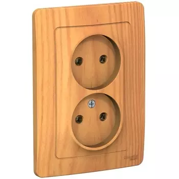 Розетка двойная без заземления (ясень) Systeme Electric Blanca BLNRS000025