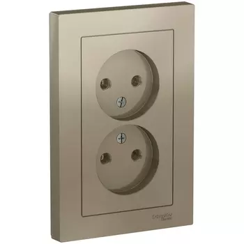 Розетка двойная без заземления (шампань) Systeme Electric AtlasDesign ATN000520