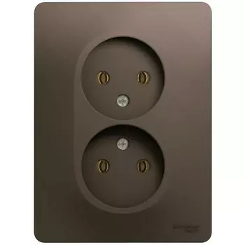 Розетка двойная без заземления (шоколад) Systeme Electric Glossa GSL000820