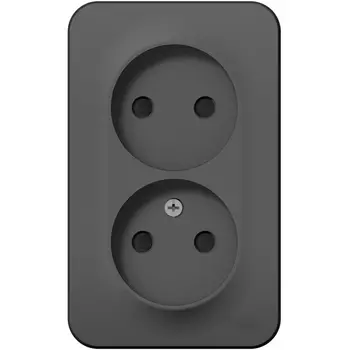 Розетка двойная без заземления со шторками (антрацит) Systeme Electric Blanca BLNRA001216
