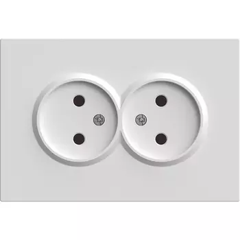 Розетка двойная без заземления со шторками (белый) Stekker Эмили 49877
