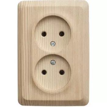 Розетка двойная без заземления (сосна) Systeme Electric Etude PA16-105D