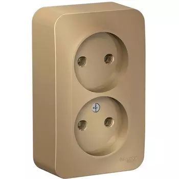 Розетка двойная без заземления (титан) Systeme Electric Blanca BLNRA000214