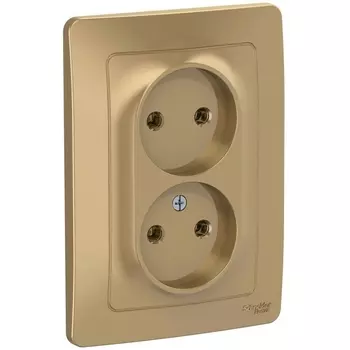 Розетка двойная без заземления (титан) Systeme Electric Blanca BLNRS000024