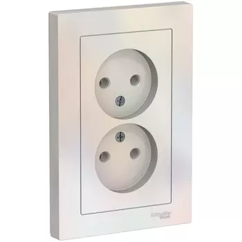Розетка двойная без заземления (жемчужный) Systeme Electric AtlasDesign ATN000420