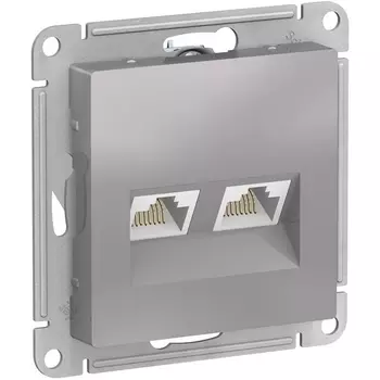 Розетка двойная Ethernet RJ-45 (алюминий) Systeme Electric AtlasDesign ATN000385