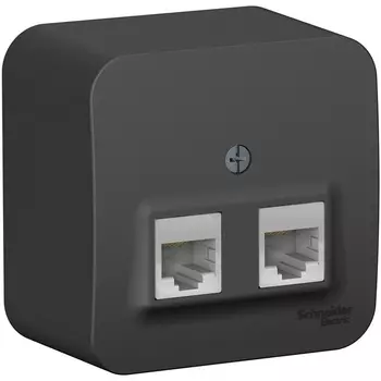 Розетка двойная Ethernet RJ-45 (антрацит) Systeme Electric Blanca BLNIA045456