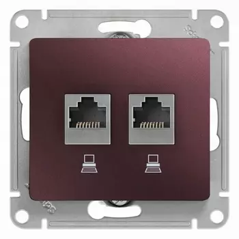 Розетка двойная Ethernet RJ-45 (баклажановый) Systeme Electric GSL001185KK