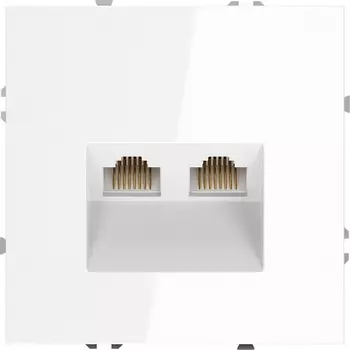 Розетка двойная Ethernet RJ-45 (белый глянцевый) Voltum S70 VLS060201