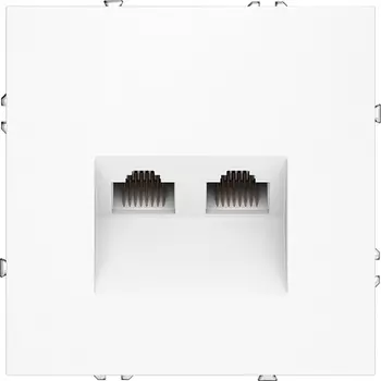 Розетка двойная Ethernet RJ-45 (белый матовый) Voltum S70 VLS060202