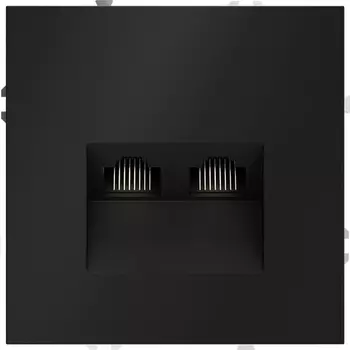 Розетка двойная Ethernet RJ-45 (черный матовый) Voltum S70 VLS060208