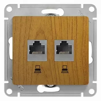 Розетка двойная Ethernet RJ-45 (дуб) Systeme Electric GSL000585KK