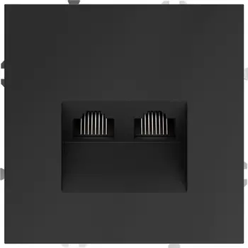 Розетка двойная Ethernet RJ-45 (графит) Voltum S70 VLS060207