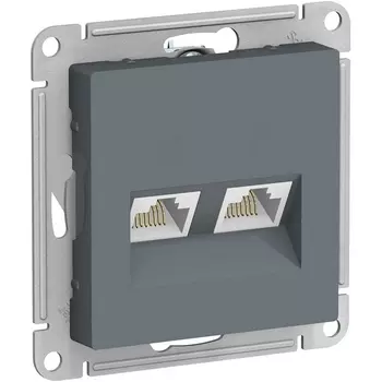 Розетка двойная Ethernet RJ-45 (грифель) Systeme Electric AtlasDesign ATN000785