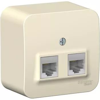 Розетка двойная Ethernet RJ-45 (молочный) Systeme Electric Blanca BLNIA045452
