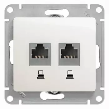 Розетка двойная Ethernet RJ-45 (перламутровый) Systeme Electric GSL000685KK