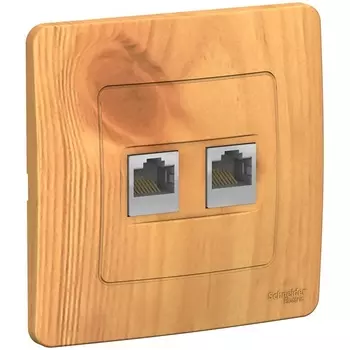 Розетка двойная Ethernet RJ-45 (ясень) Systeme Electric Blanca BLNIS045455