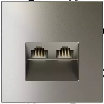 Розетка двойная Ethernet RJ-45 (шелк) Voltum S70 VLS060204