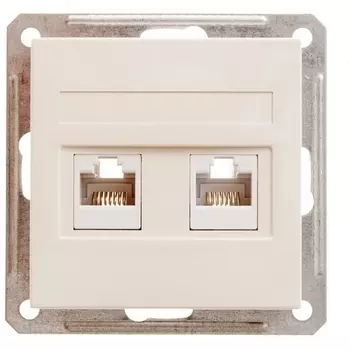 Розетка двойная Ethernet RJ-45 (слоновая кость) Systeme Electric W59 RSI-251KK5E-2-86