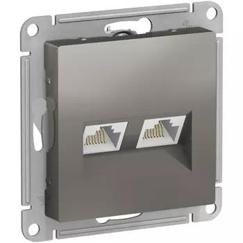 Розетка двойная Ethernet RJ-45 (сталь) Systeme Electric AtlasDesign ATN000985