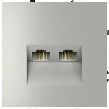 Розетка двойная Ethernet RJ-45 (сталь) Voltum S70 VLS060205