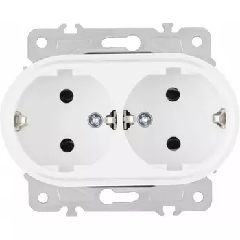 Розетка двойная с заземлением Arte Milano am-202 202.40-2.white