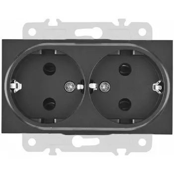 Розетка двойная с заземлением Arte Milano am-203 203.40-1.black