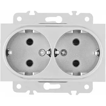 Розетка двойная с заземлением Arte Milano am-203 203.40-2.silver