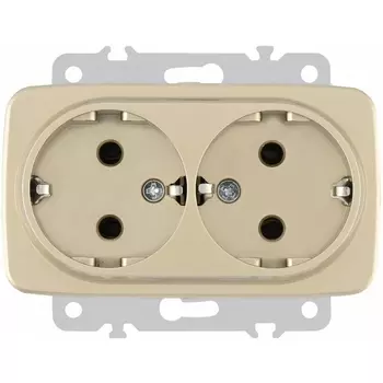 Розетка двойная с заземлением Arte Milano am-205 205.40-2.shampan