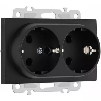 Розетка двойная с заземлением Arte Milano am-206 206.40-2.black