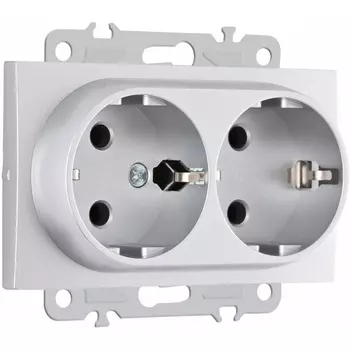 Розетка двойная с заземлением Arte Milano am-206 206.40-2.silver