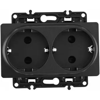 Розетка двойная с заземлением Arte Milano am-217 217.40-2.black