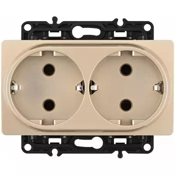 Розетка двойная с заземлением Arte Milano am-217 217.40-2.shampan