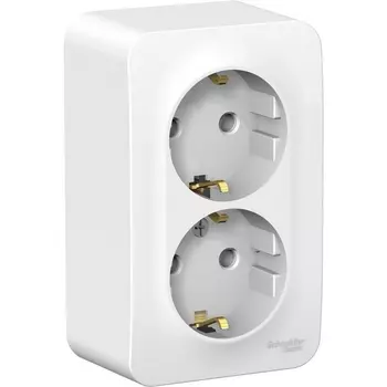 Розетка двойная с заземлением (белый) Systeme Electric Blanca BLNRA010201