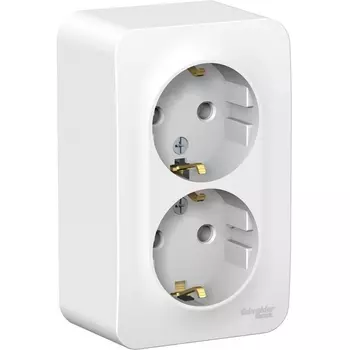 Розетка двойная с заземлением (белый) Systeme Electric Blanca BLNRA010211