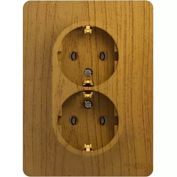 Розетка двойная с заземлением (дуб) Systeme Electric Glossa GSL000524
