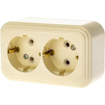 Розетка двойная с заземлением Duwi PALAZZO 26411 8