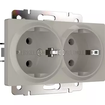 Розетка двойная с заземлением (дымчатый) Werkel W1272004