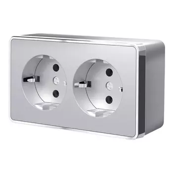 Розетка двойная с заземлением Gallant (серебряный) Werkel W5072106 (a052776)