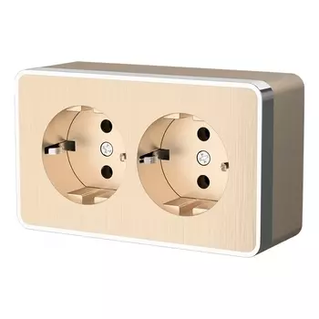 Розетка двойная с заземлением Gallant (шампань рифленый) Werkel W5072110 (a051037)