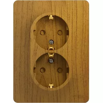 Розетка двойная с заземлением и шторками (дуб) Systeme Electric Glossa GSL000526
